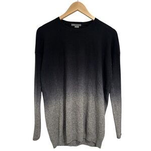Vince Ombré Wool Cashmere Knit Sweater XS Black Gray Gradient Crewneck